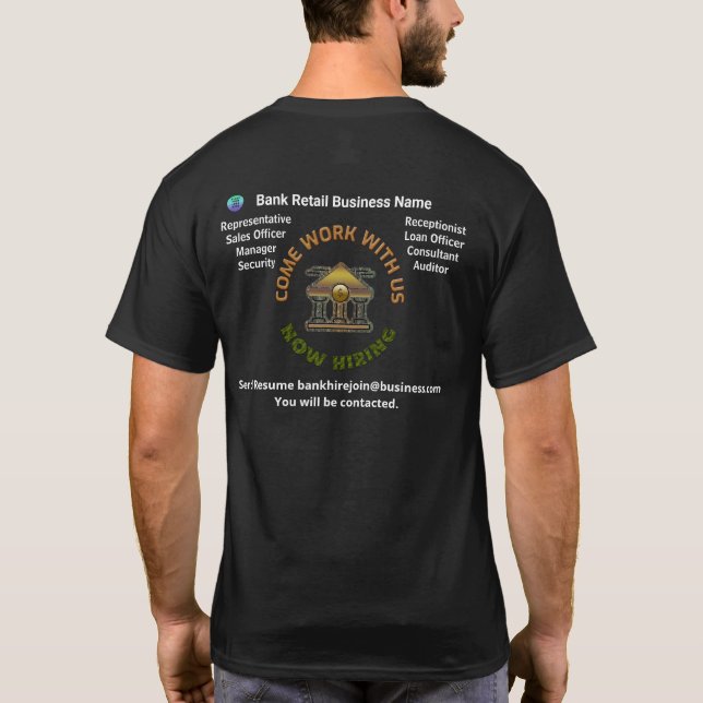 Help Wanted Hiring Custom Promotional T-Shirt (Back)
