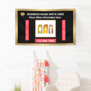 Help Wanted Now Hiring Business Company Custom  Banner