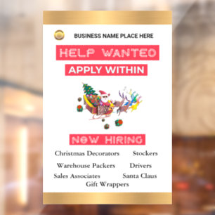 Help Wanted Now Hiring Christmas Holidays Custom 