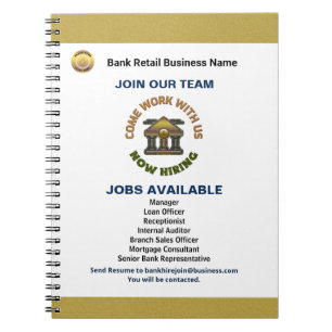 Help Wanted Now Hiring Employees Logo Custom   Notebook