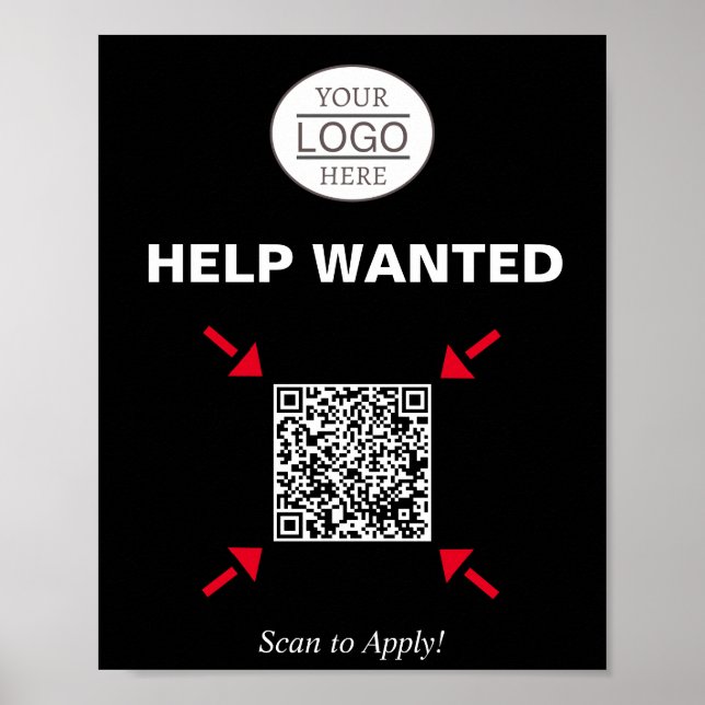 Help Wanted QR Code Signage for Business Poster (Front)