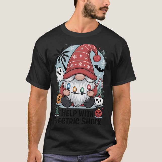 Help With Electric Shock – Funny Christmas  T-Shirt (Front)