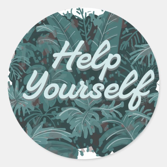 Help Yourself Classic Round Sticker (Front)
