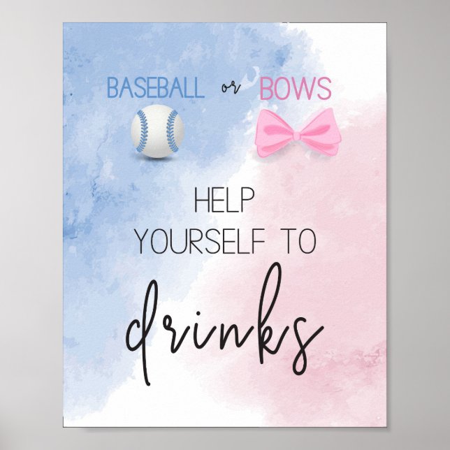 Help yourself to drinks gender reveal sign (Front)