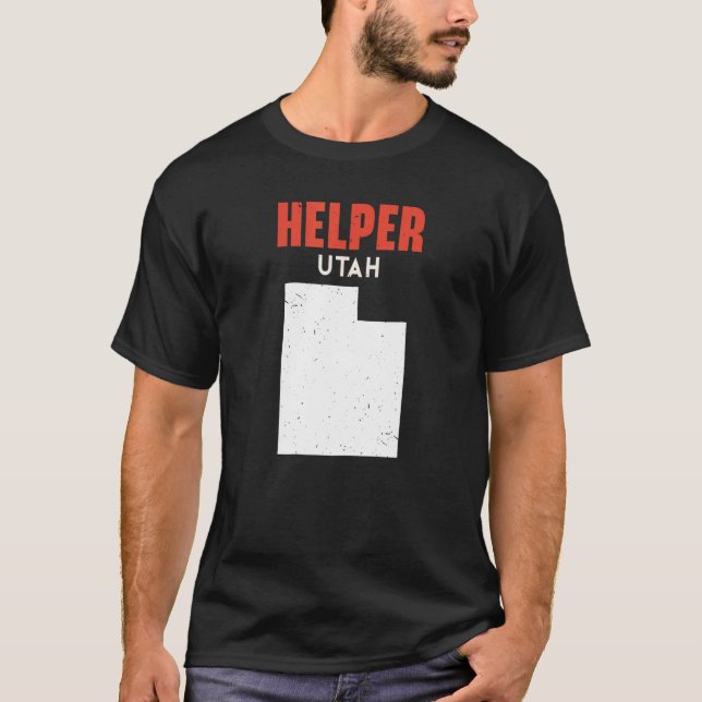 Helper Utah USA State America Travel Utahan T-Shirt (Front)