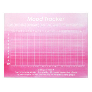 Helpful Mood Tracker For Bipolar Disorder Symptoms Notepad