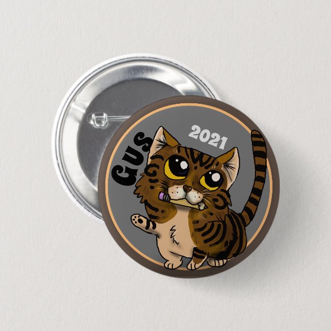 Helpful Study Cat Custom 6 Cm Round Badge (Front & Back)