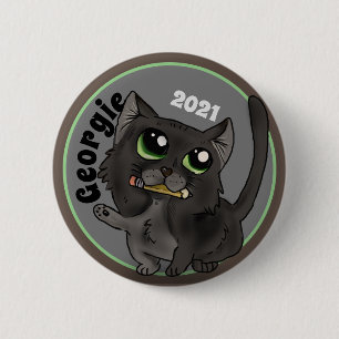 Helpful Study Cat Custom 6 Cm Round Badge