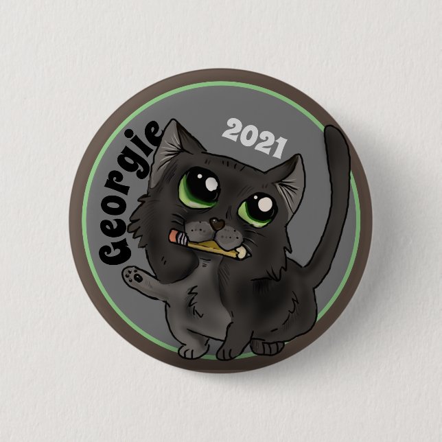 Helpful Study Cat Custom 6 Cm Round Badge (Front)