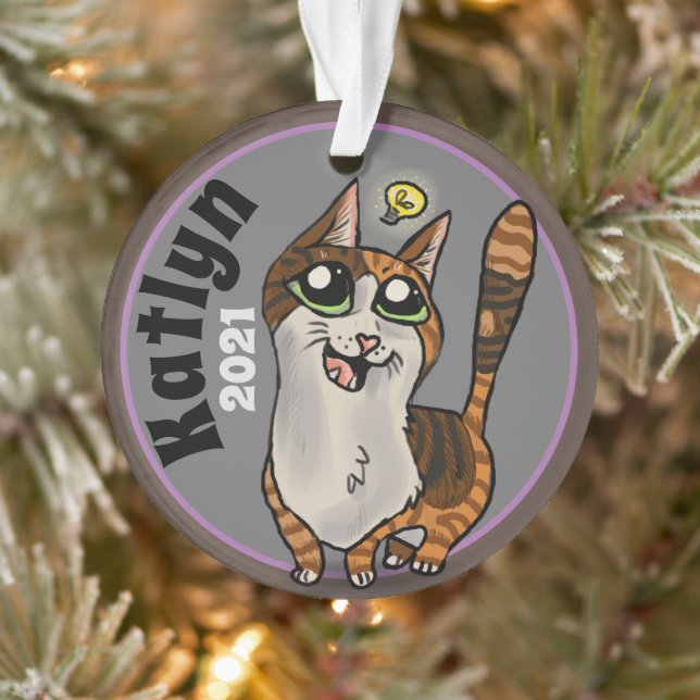 Helpful Study Cat Custom Ornament (Tree)