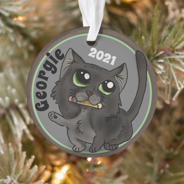 Helpful Study Cat Custom   Ornament (Tree)