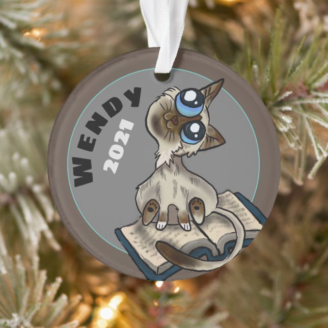 Helpful Study Cat Custom   Ornament (Tree)