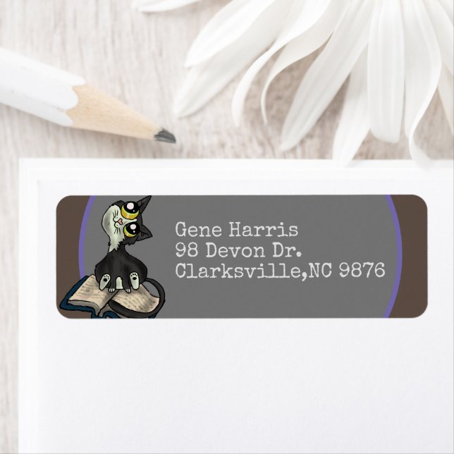 Helpful Study Cat Custom  Return Address Label (Insitu)