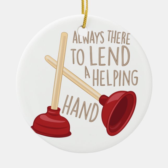 Helping Hand Ceramic Tree Decoration (Front)