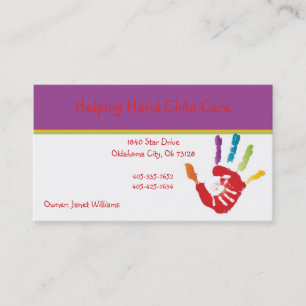 Helping Hand Child Care Business Card