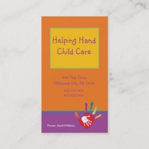 Helping Hand Child Care Business Card