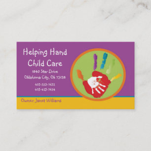 Helping Hand Child Care Business Card