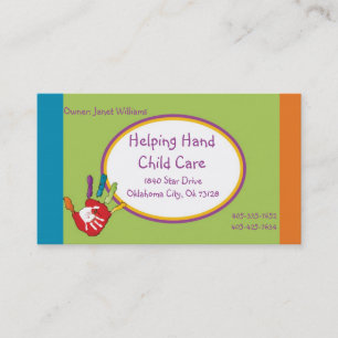 Helping Hand Child Care Business Card