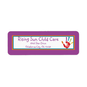 Helping Hand Child Care Return Label Return Address Label