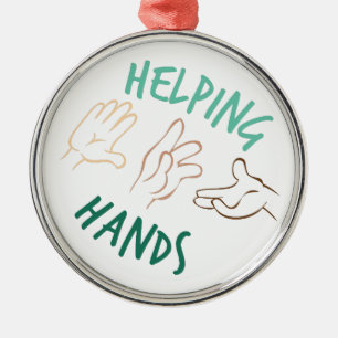 Helping Hands Metal Ornament