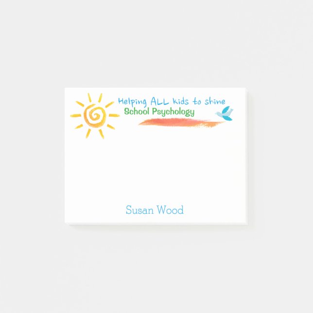 Helping Kids to Shine School Psychology Post-Its Post-it Notes (Front)