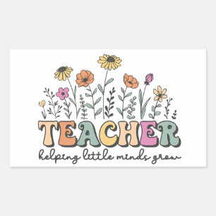 Helping Little Minds Grow – A Floral Tribute Rectangular Sticker