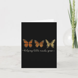 Helping Little Minds Grow Butterfly Retro Teacher Card