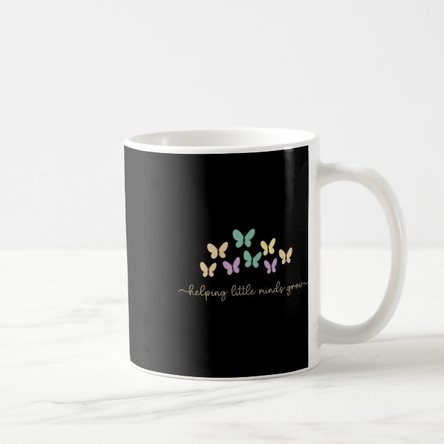 Helping Little Minds Grow Butterfly Retro Teacher  Coffee Mug (Right)