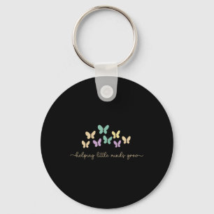 Helping Little Minds Grow Butterfly Retro Teacher Key Ring