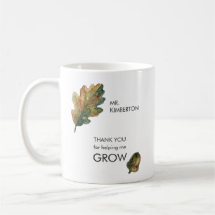 Helping Me Grow Watercolor Oak Tree Thank You Coffee Mug