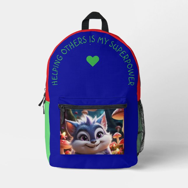 Helping Other Is… Printed Backpack (Front)