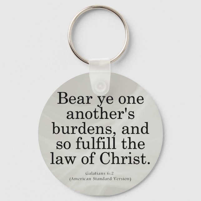 Helping Others in Christ Galatians 6-2 Key Ring (Front)