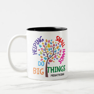Helping Small Hands Do Big Things - Paediatrician  Two-Tone Coffee Mug