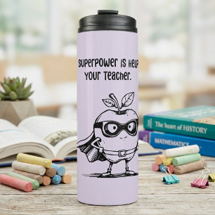 Helping Teacher Superpower Classroom Assistant Thermal Tumbler