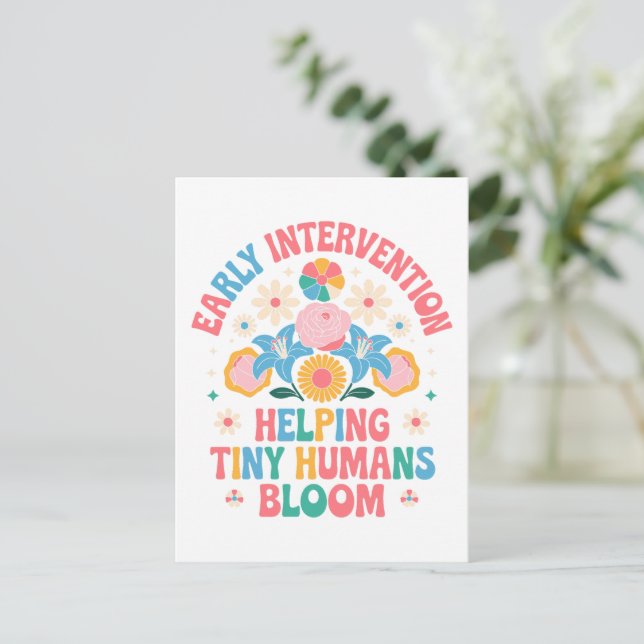 Helping Tiny Humans Bloom – Early Intervention Postcard (Standing Front)