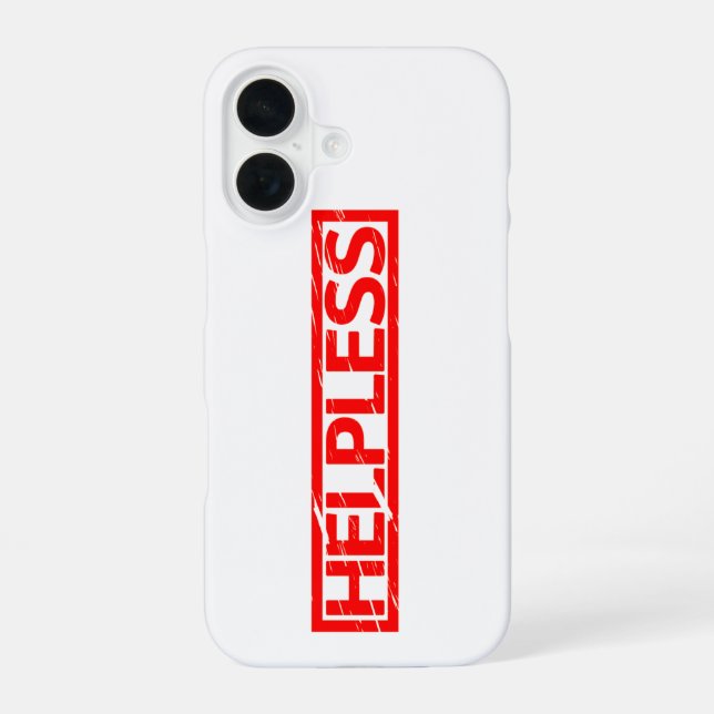 Helpless Stamp iPhone 16 Case (Back)