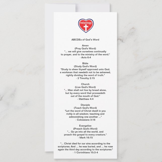 Helpology™ Biblemark™ Card (Front)