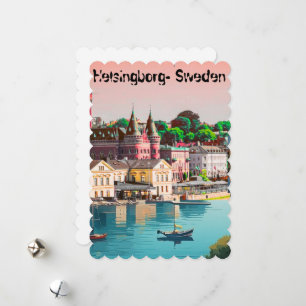 Helsingborg Print - Sweden Poster, Helsingborg Vie Holiday Card