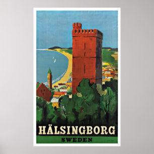 Helsingborg Sweden Vintage Travel Poster