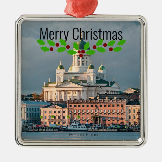Helsinki Cathedral Christmas Metal Ornament (Front)