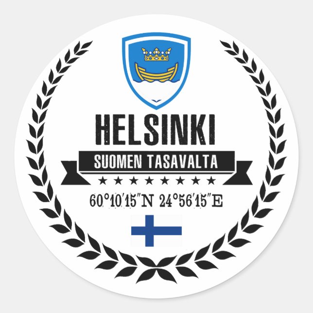 Helsinki Classic Round Sticker (Front)