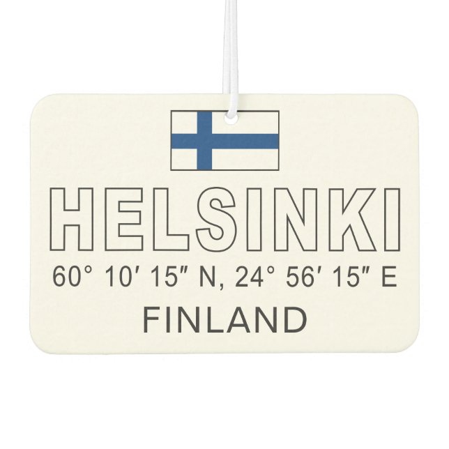 Helsinki Coordinates Car Air Freshener (Front)