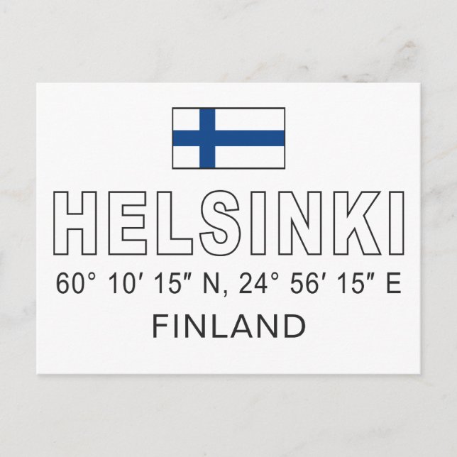 Helsinki Coordinates Postcard (Front)
