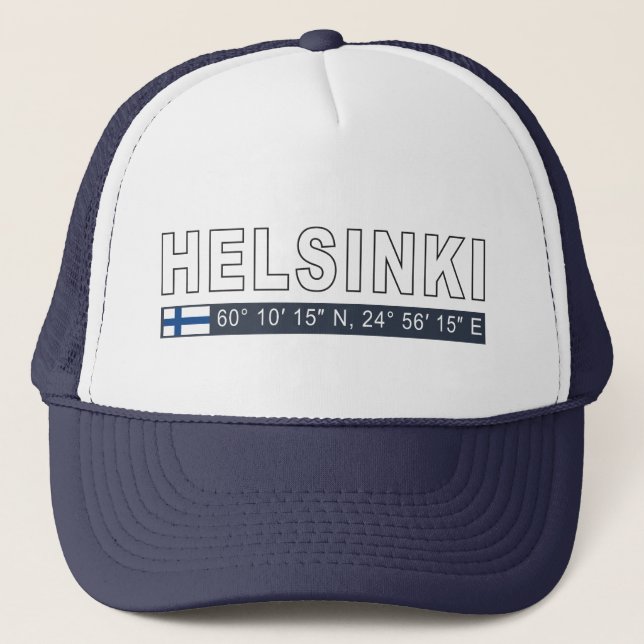 Helsinki Coordinates Trucker Hat (Front)
