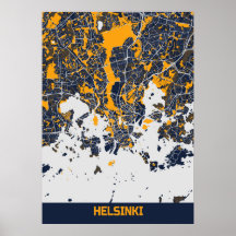 Helsinki - Finland Bluefresh City Map