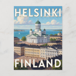 Helsinki Finland Cathedral Baltic Travel Scene Postcard