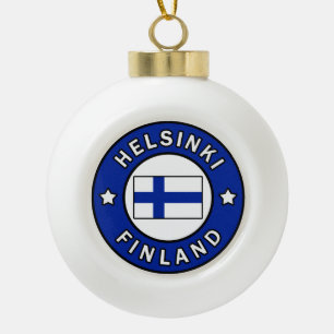 Helsinki Finland Ceramic Ball Christmas Ornament