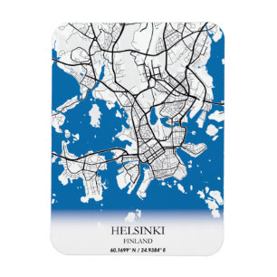 Helsinki Finland City Map Coordinates Travel Magnet
