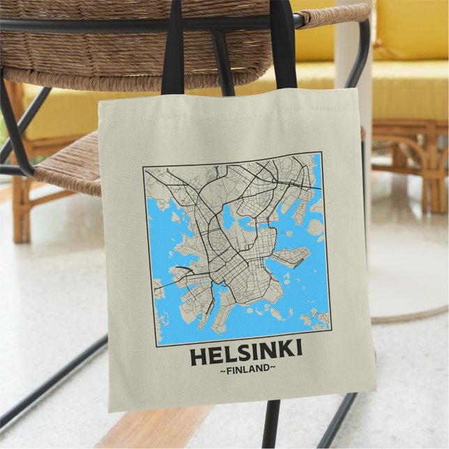 Helsinki, Finland City Map Tote Bag (Creator Uploaded)