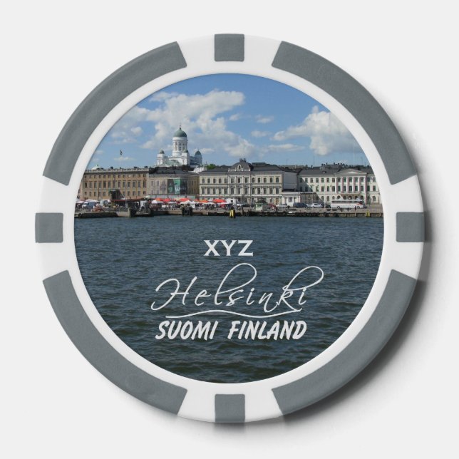 HELSINKI Finland custom monogram poker chips (Front)